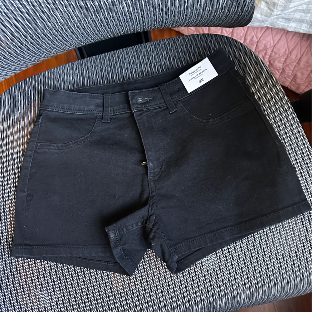 H&M Girls Black Denim Shorts